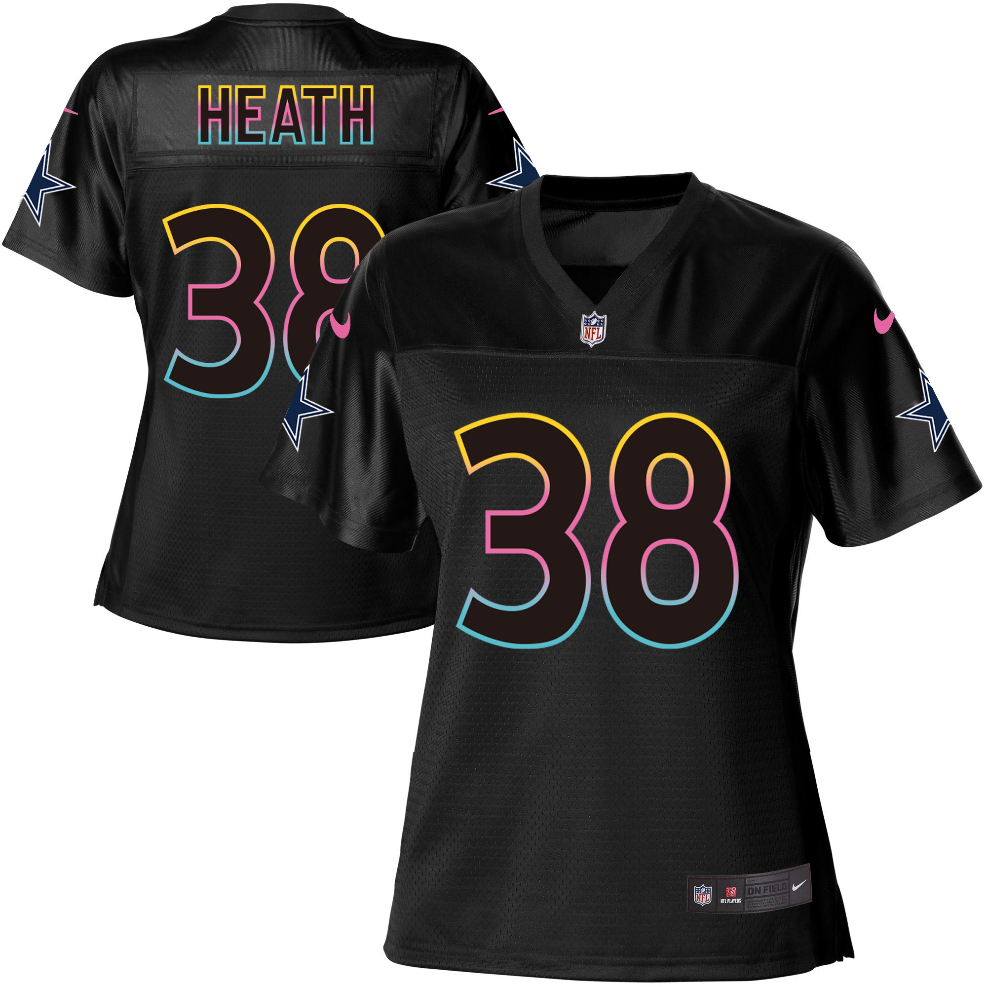 Women's Game Jeff Heath Nike Jersey Black - #38 Fashion NFL Dallas Cowboys